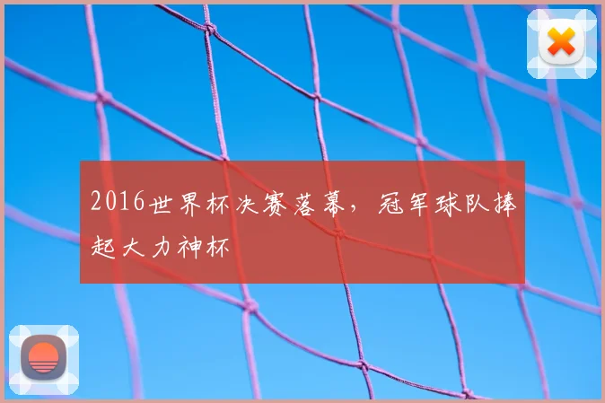 2016世界杯决赛落幕，冠军球队捧起大力神杯